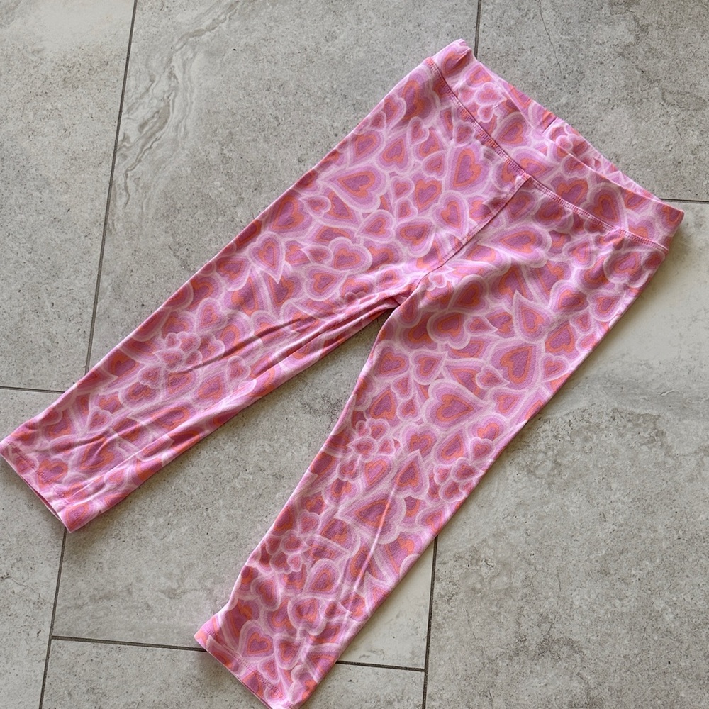 Imoga Girls Pink Ombre Ruffle Tank & Heart Print Leggings Set sz 6 - Picture 8 of 11